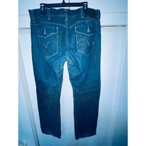 Levis 514 Mens Jeans 38x32 Blue Denim Slim Straight Medium Wash Retro Pockets